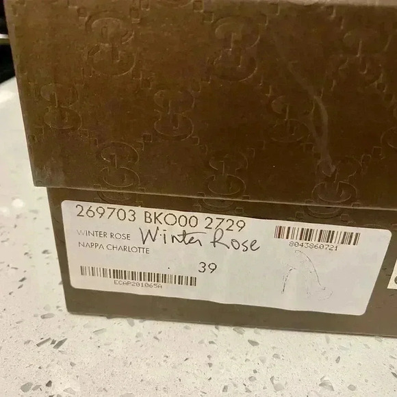 Gucci 269703 Nappa Charlotte Winter Rose Leather Pumps 39 With Box And Dust Bag - Picture 3 of 16